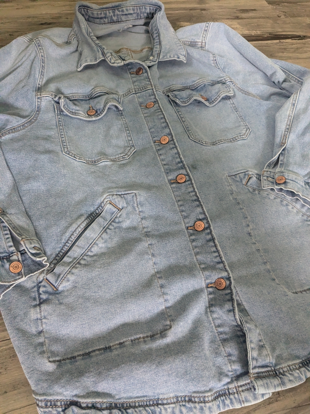 Terra & Sky Light Wash Blue Denim Jacket